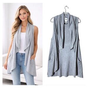 LED Oversized Poncho Wrap Small Asymmetrical Leisure Layers Pocket Bohemian Grey